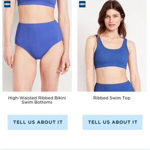 Never worn! Old Navy Blue Ribbed Bikini Set